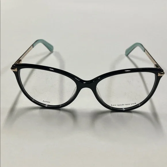 KATE SPADE NWOT Modern Cat Eye 54-16-140 Mint/WHT Gingham Gold Accent Frame - Picture 8 of 16